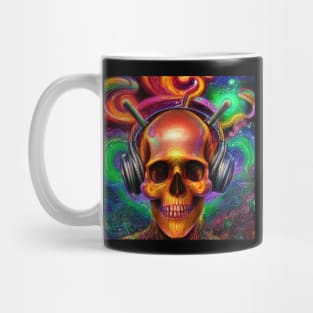 Colorful Skull Listening To Music Mug